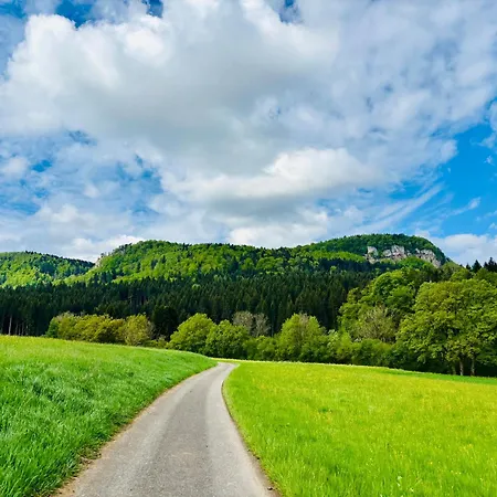 Panoramablick Mit Premium-wanderwegen Vor Der Haustuer