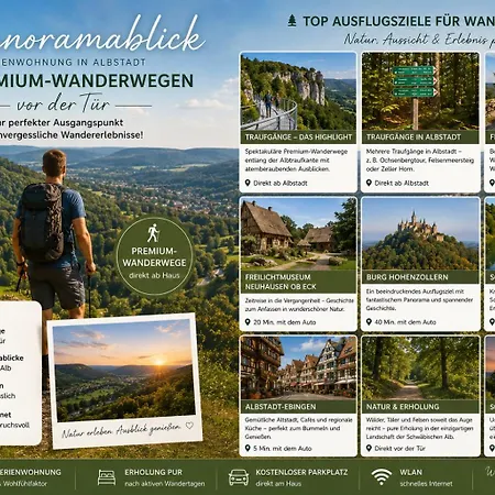 Lägenhet Panoramablick Mit Premium-wanderwegen Vor Der Haustuer Albstadt